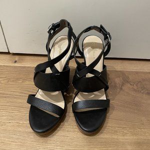 Cole Haan Air Pelham Leather Wedge Sandals